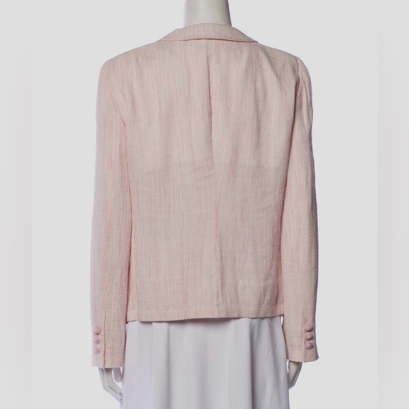 Armani Collezioni Striped Day 2 Evening Light Weight Pink Striped Blazer Jacket - Picture 4 of 9